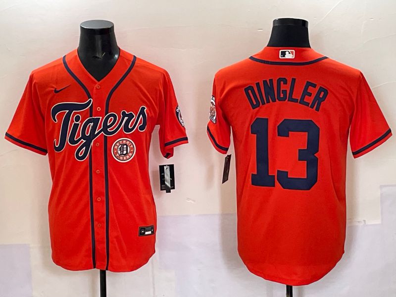 Men Detroit Tigers #13 Dingler Orange Game 2025 Nike MLB Jersey style 005->detroit tigers->MLB Jersey